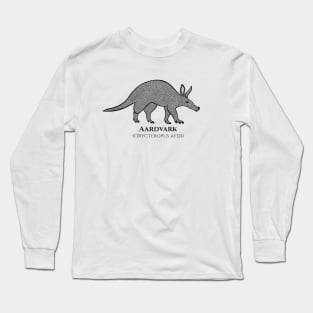 Aardvark with Common and Latin Names - animal design - on white Long Sleeve T-Shirt
